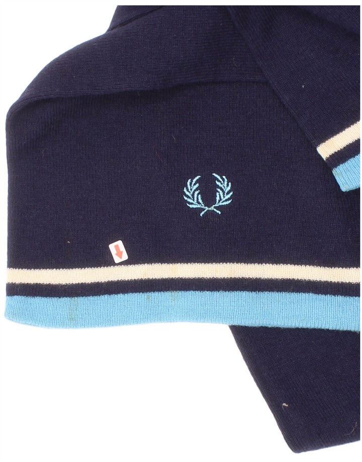 Мужской прямоугольный шарф Fred Perry, один размер, темно-синий, нейлоновый в полоску