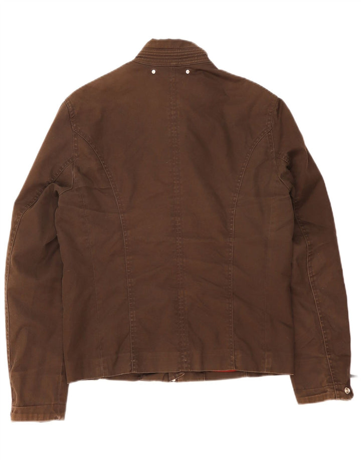 Мужская куртка-бомбер Zara UK 36, маленькая коричневая, хлопок