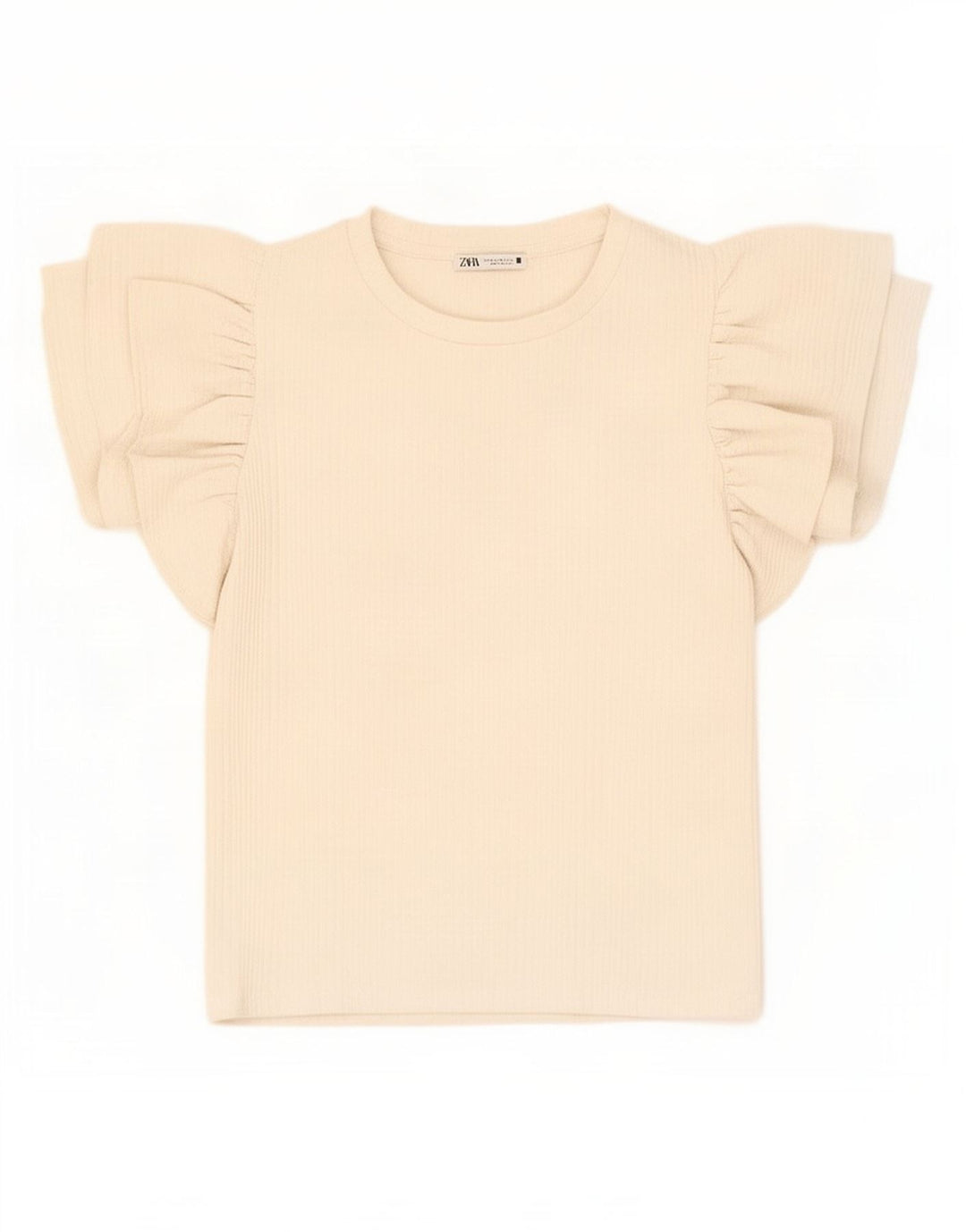 Женская укороченная блузка Zara UK 12, средний цвет: белый полиэстер