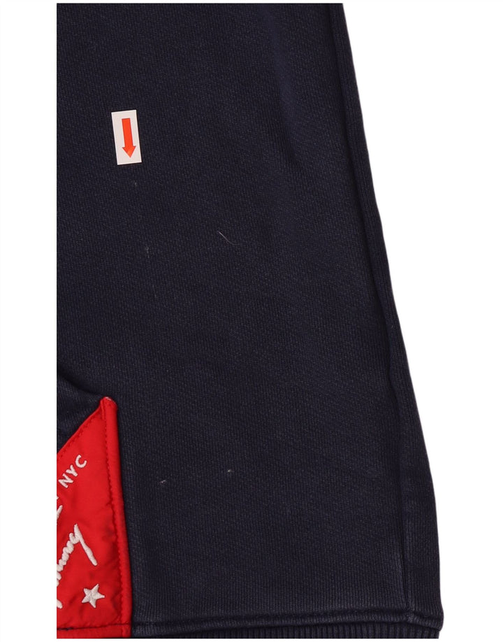 Мужской джемпер с капюшоном с рисунком Tommy Hilfiger, средний темно-синий, хлопок