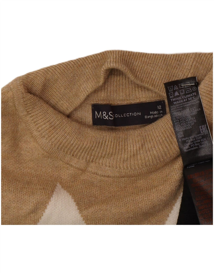 Женский джемпер с высоким воротником Marks & Spencer, Великобритания, 12, средний, разноцветный