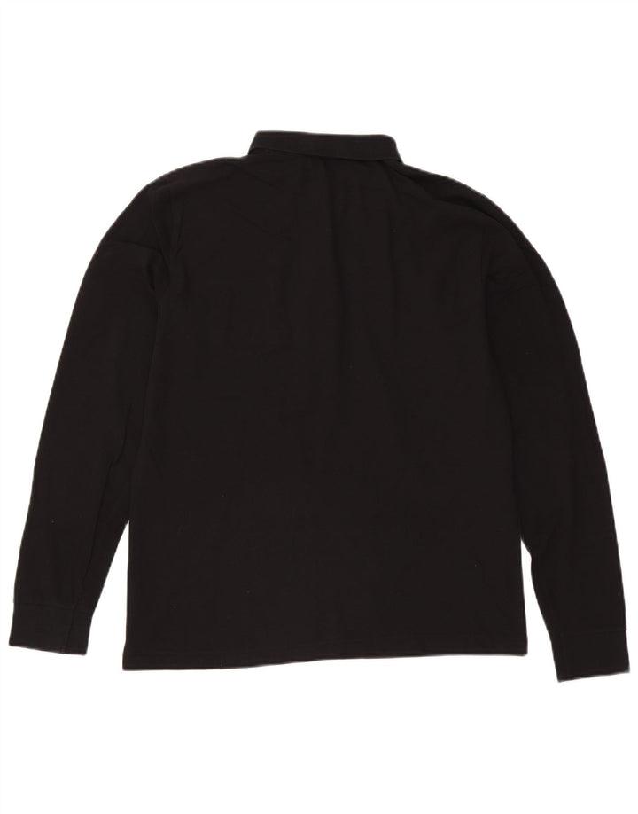 Мужская рубашка-поло Trussardi с длинным рукавом, маленькая черная, хлопковая