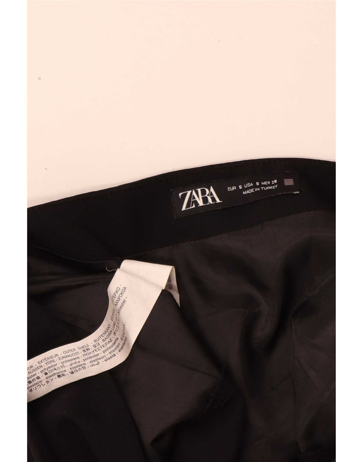 Женская мини-юбка Zara, маленькая W26, черный хлопок