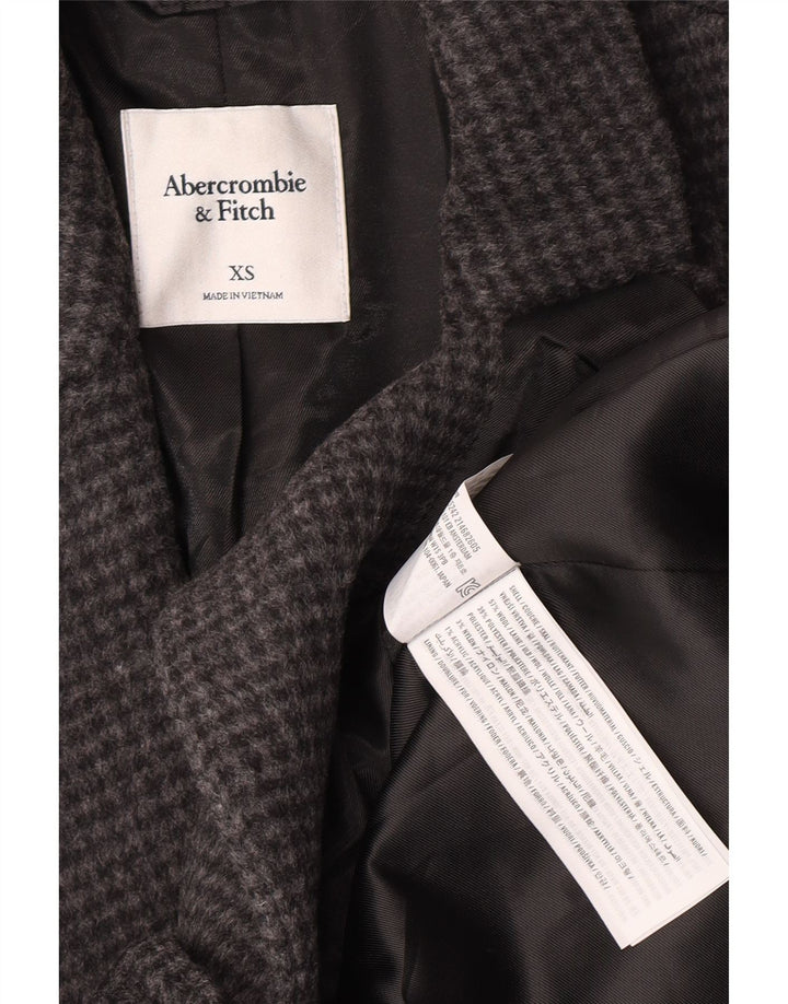 Женский пиджак на 1 пуговице Abercrombie & Fitch UK 6 XS серый с узором "гусиные лапки"