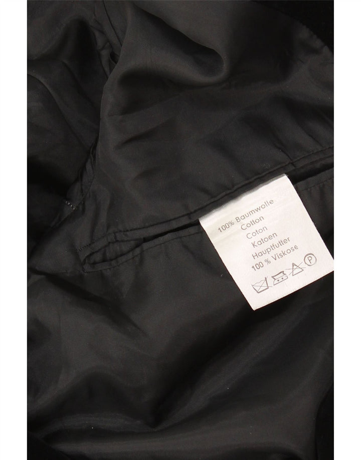 Винтажный мужской бархатный пиджак с 2 пуговицами, Великобритания, 36, маленький черный