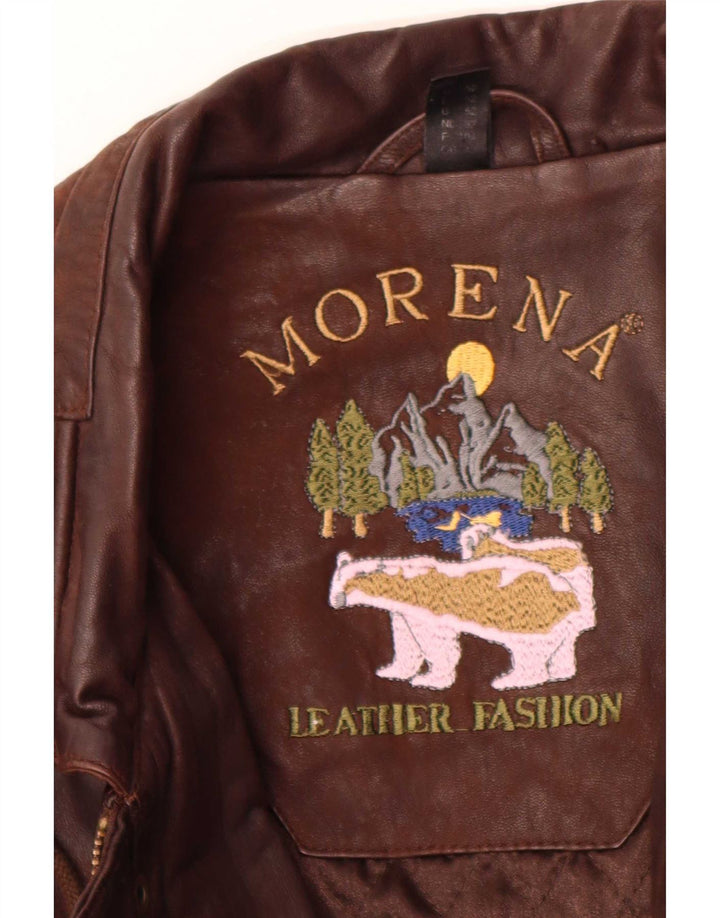 Куртка мужская кожаная Morena IT 52 XL Коричневая