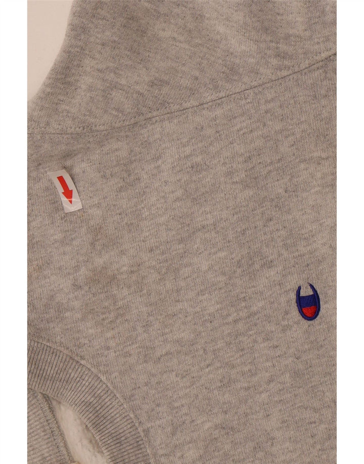 Мужской свитер с обратным плетением Champion, маленький серый хлопковый джемпер