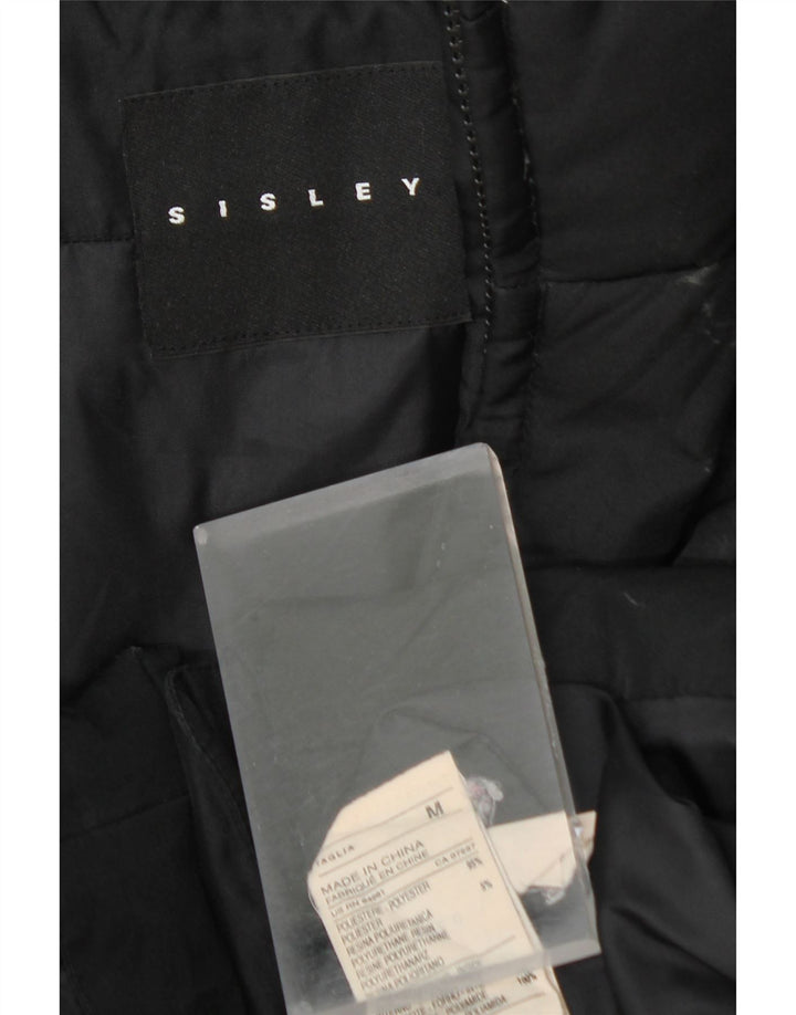 Женская стеганая куртка SISLEY UK 14, средний черный полиэстер