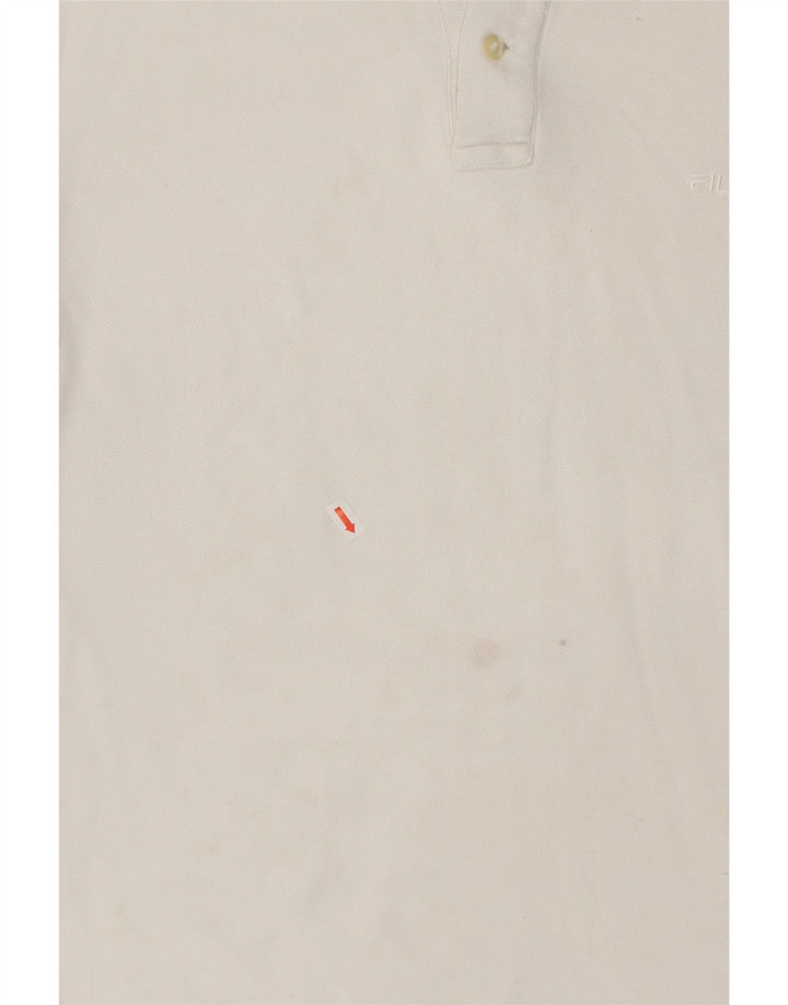 FILA Mens Polo Shirt IT 50 Medium White Cotton Vintage Fila and Second-Hand Fila from Messina Hembry 