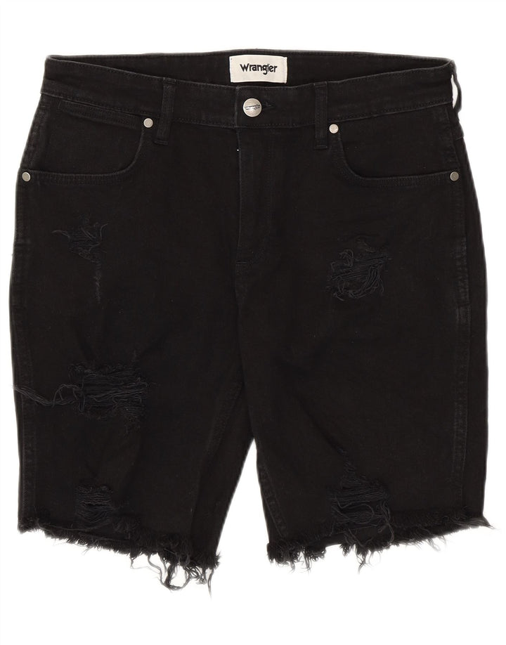 Мужские джинсовые шорты Wrangler W32 среднего размера, черные, хлопковые