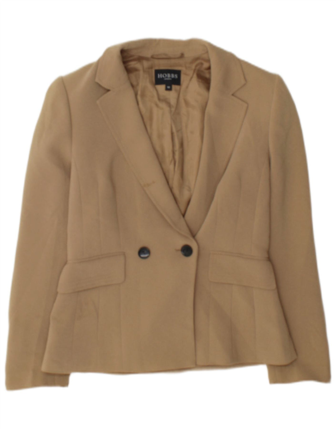 Женский двубортный пиджак Hobbs UK 10, маленький бежевый триацетат