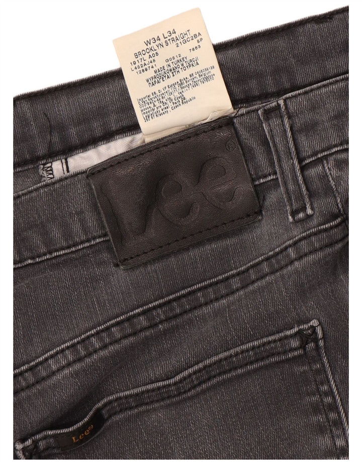 Мужские прямые джинсы Lee Brooklyn W34 L34, серый хлопок