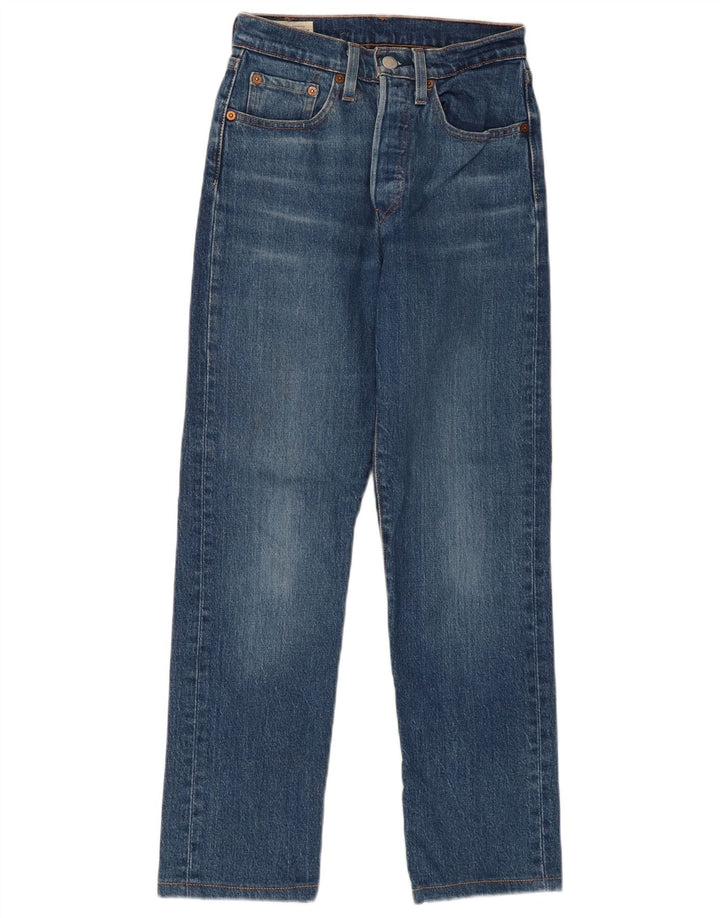 Женские прямые джинсы LEVI'S 501 W24 L30 синие, хлопок