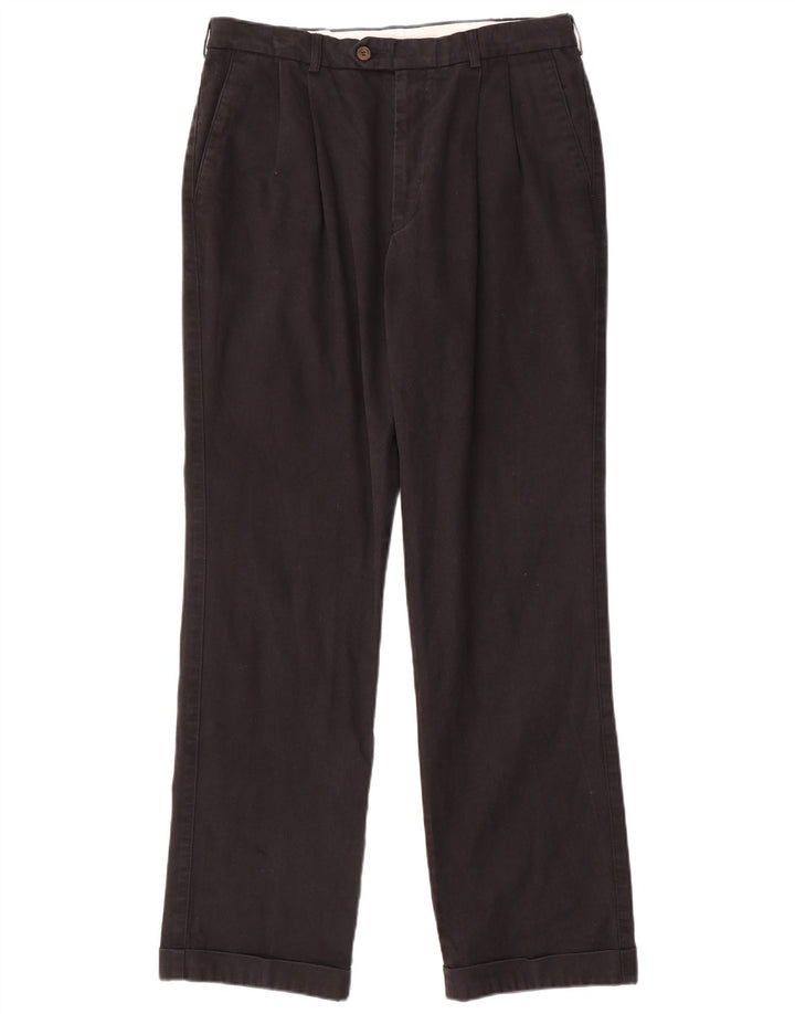Мужские костюмные брюки Marks & Spencer W34 L31, черные, хлопковые