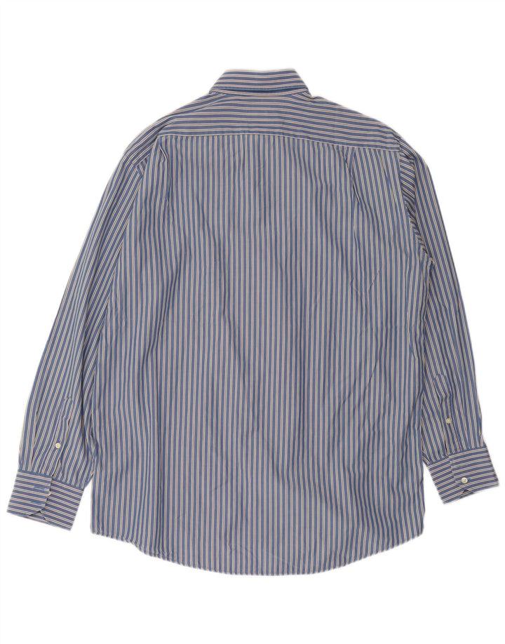 Мужская рубашка LACOSTE, размер 42, хлопок, большая синяя полоска