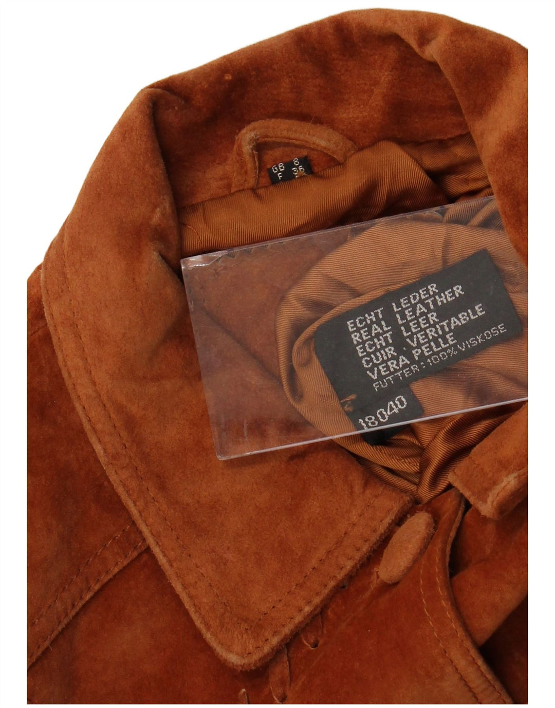 ВИНТАЖНАЯ женская замшевая куртка оверсайз UK 8 маленькая коричневая кожа