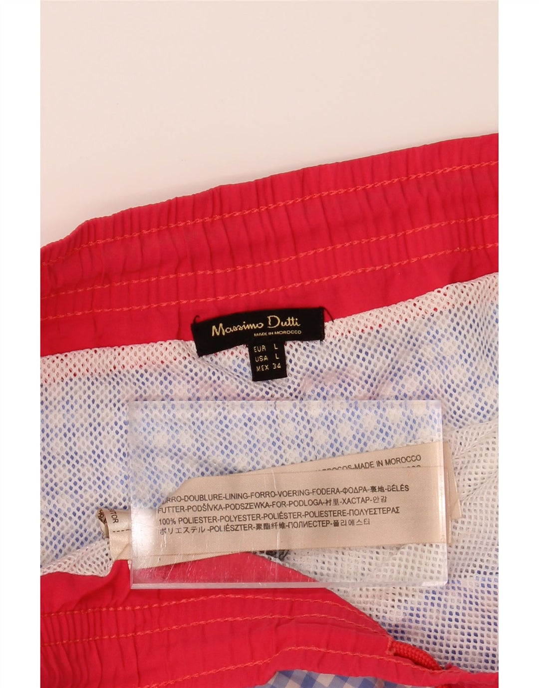 MASSIMO DUTTI Mens Swimming Shorts Large  Blue Gingham Polyester Vintage Massimo Dutti and Second-Hand Massimo Dutti from Messina Hembry 