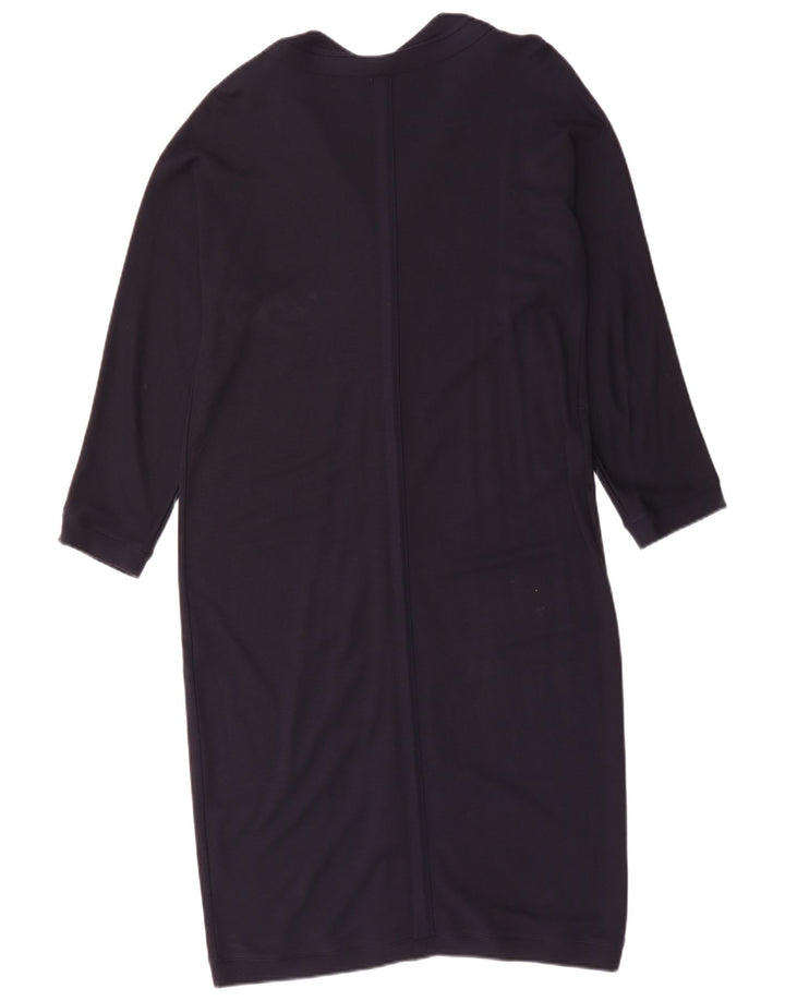 Женское базовое платье Jaeger с длинными рукавами UK 16, большой размер, темно-синий, вискоза