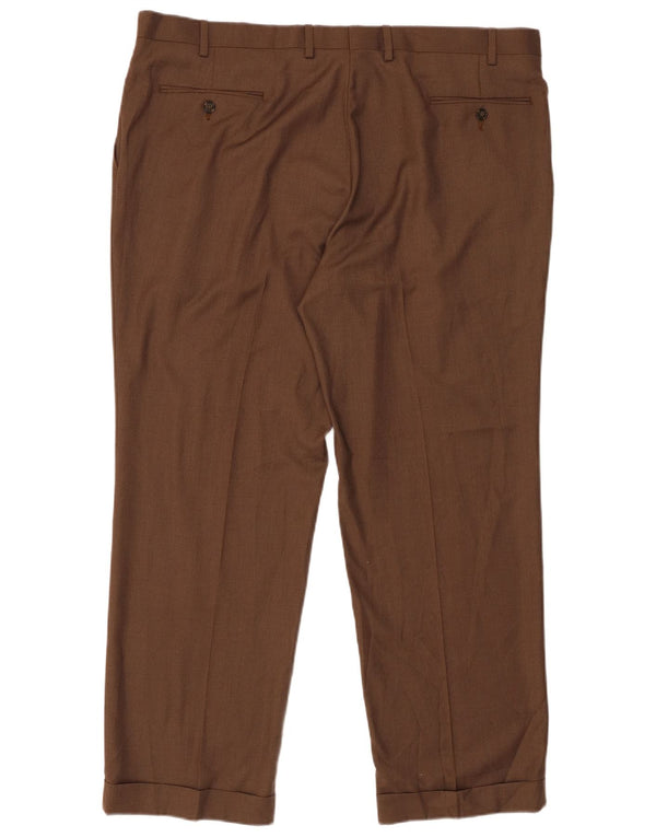 RALPH LAUREN Мужские костюмные брюки с привязкой W42 L30 Коричневые полиэстер