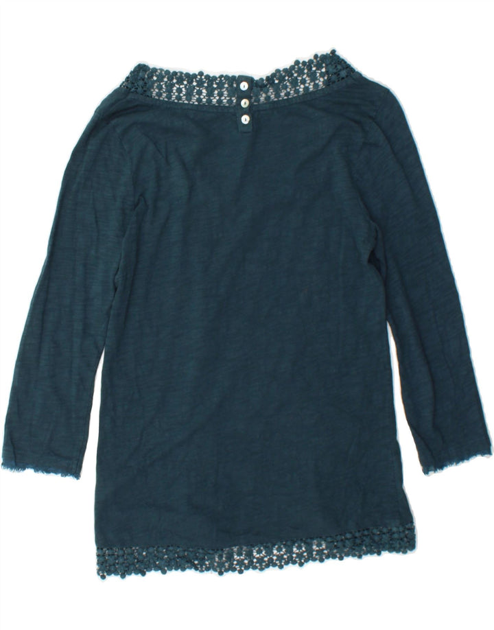 WHITE STUFF Womens Top 3/4 Sleeve UK 10 Small Green Cotton Vintage White Stuff and Second-Hand White Stuff from Messina Hembry 