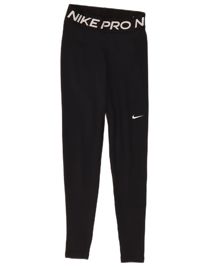 Женские леггинсы с рисунком NIKE Dri Fit UK 4 XS, черный полиэстер