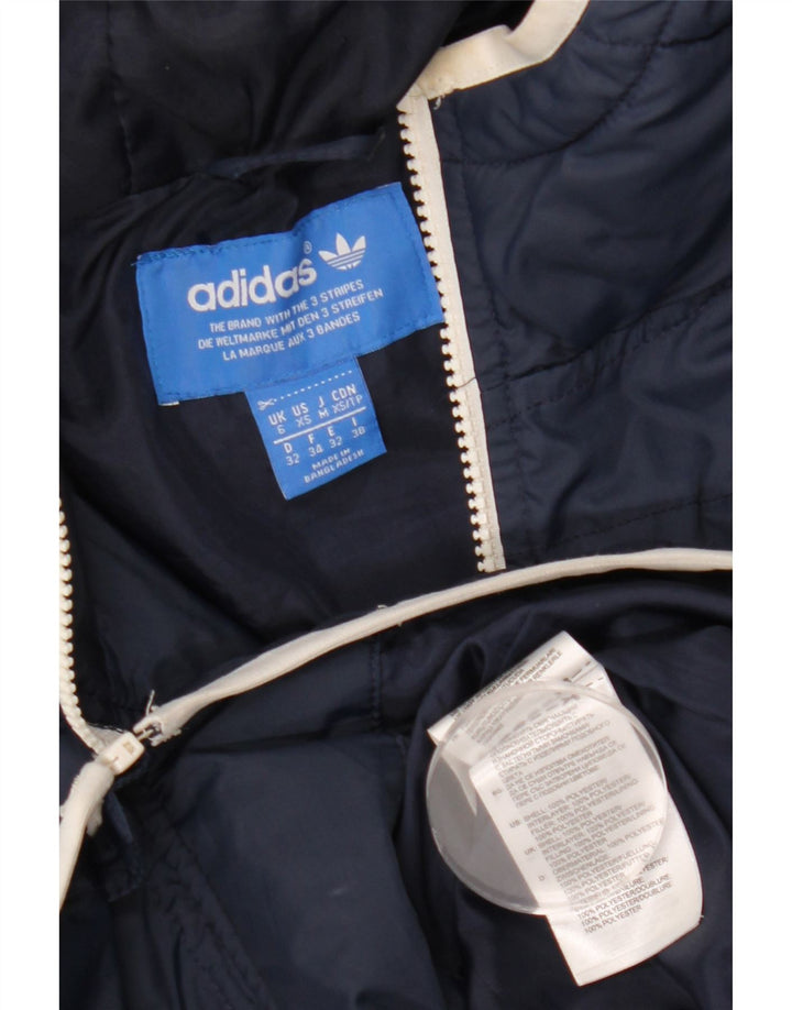 Женская утепленная куртка Adidas с капюшоном UK 6 XS Темно-синий полиэстер