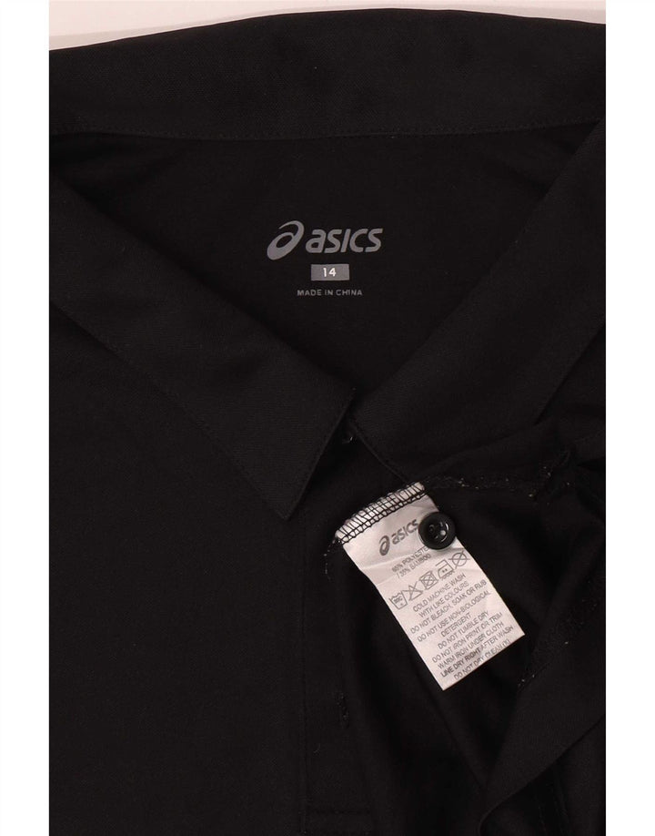 Рубашка-поло Asics для мальчиков 13-14 лет, черная, полиэстер