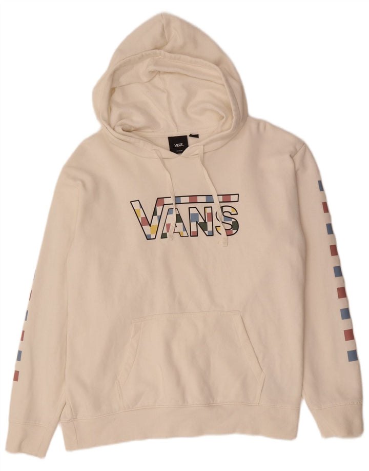 Мужской джемпер с капюшоном с графическим рисунком Vans, хлопковый средний белый цвет