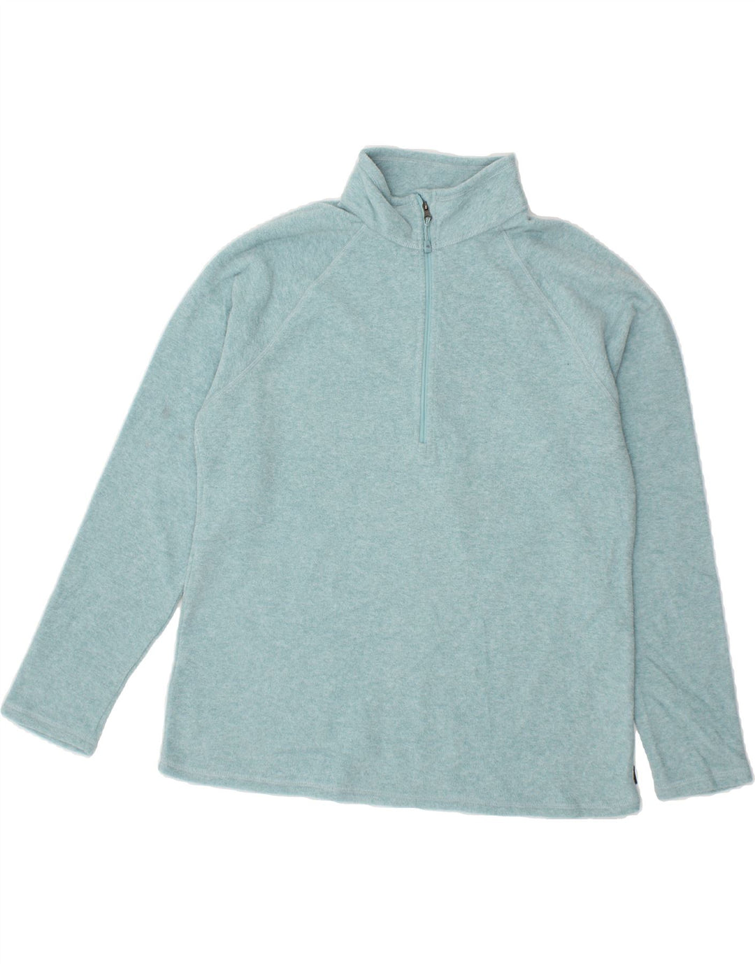 EDDIE BAUER Womens Zip Neck Fleece Jumper UK 16 Large Blue Polyester Vintage Eddie Bauer and Second-Hand Eddie Bauer from Messina Hembry 
