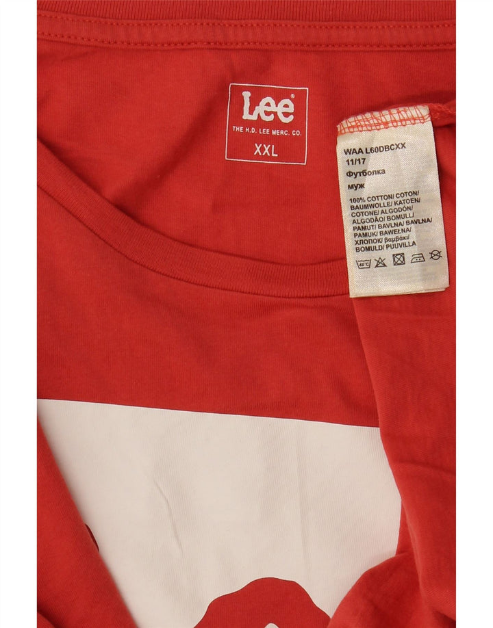 Мужская футболка с рисунком LEE 2XL, красный хлопок
