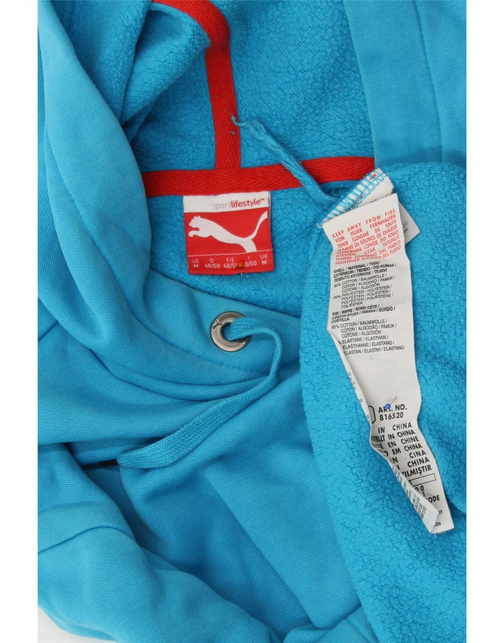 Мужской джемпер с капюшоном PUMA, хлопок среднего синего цвета
