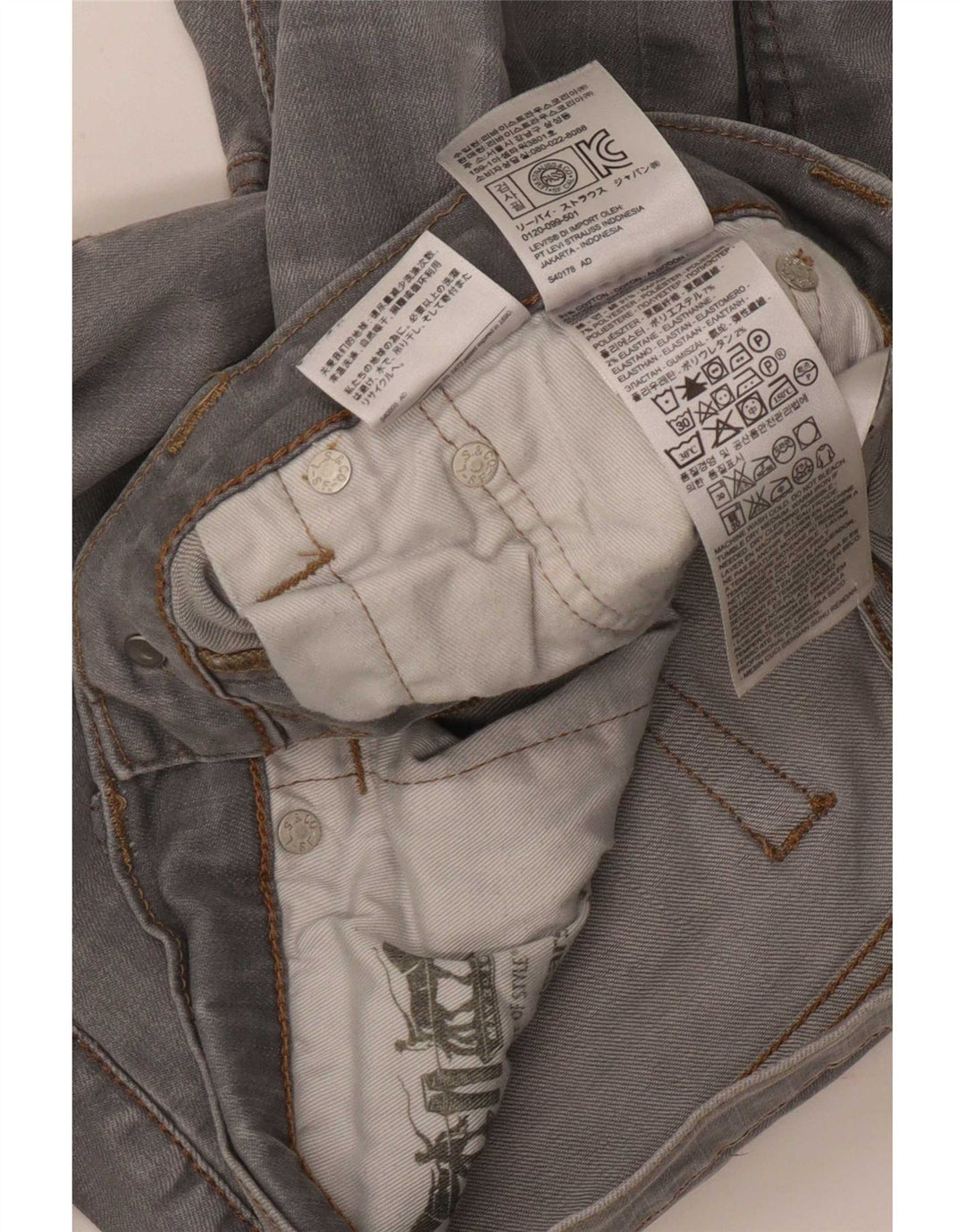 Мужские джинсы Levi's 511 Slim W31 L27 Серые хлопковые