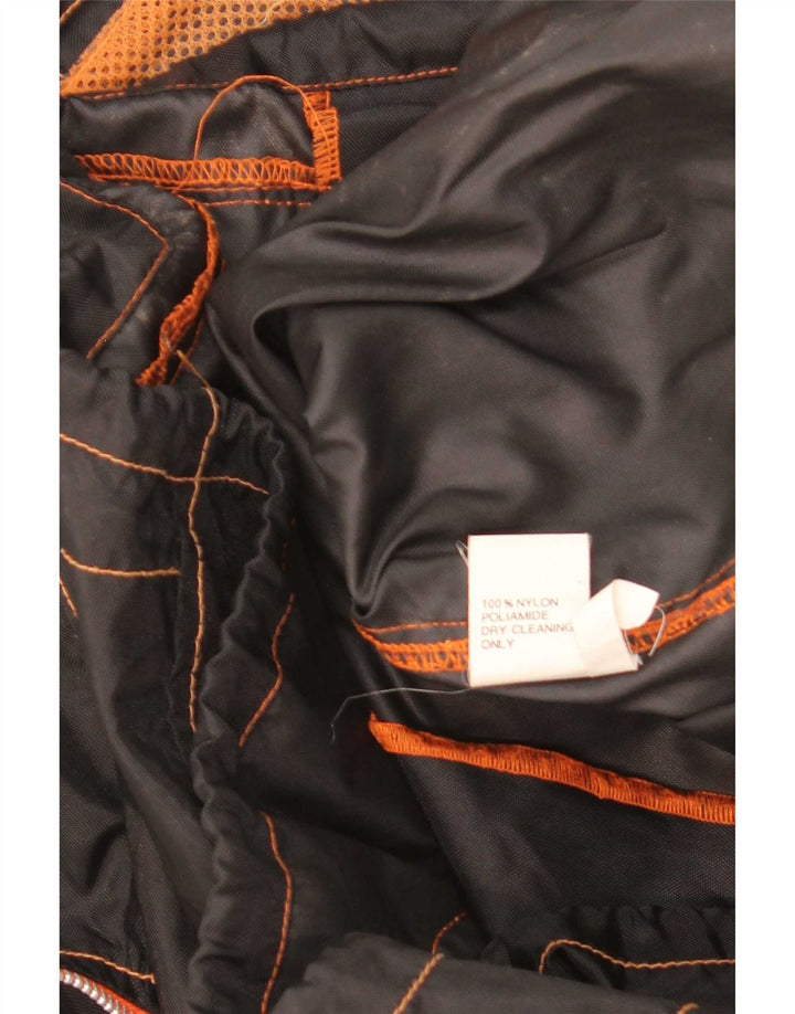 Винтажная мужская дождевик UK 42 XL, черный нейлон с цветными блоками