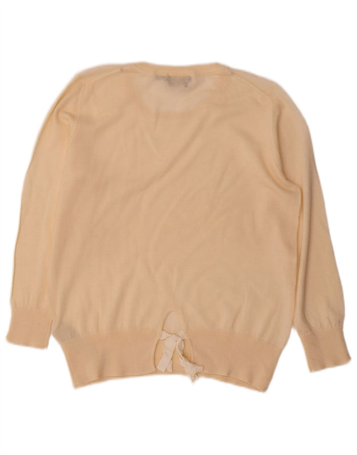 Женский джемпер с круглым вырезом Massimo Dutti UK 12, средний бежевый, шерсть