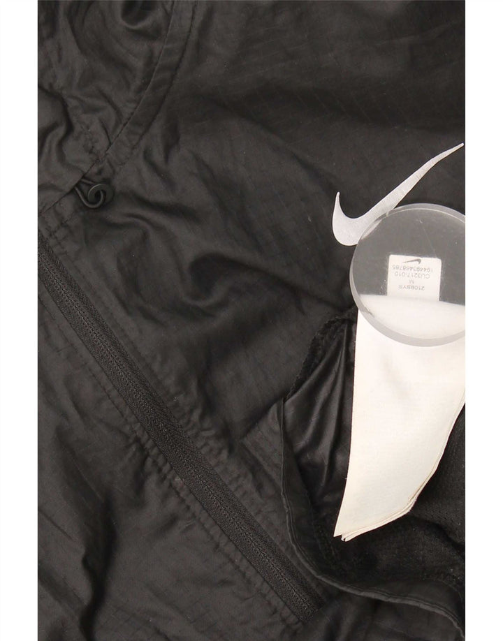 Женская дождевик с капюшоном Nike UK 14, средний черный, полиэстер
