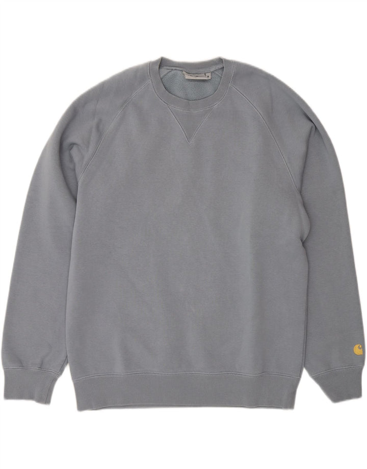 Мужской свитер Carhartt, хлопковый джемпер среднего синего цвета