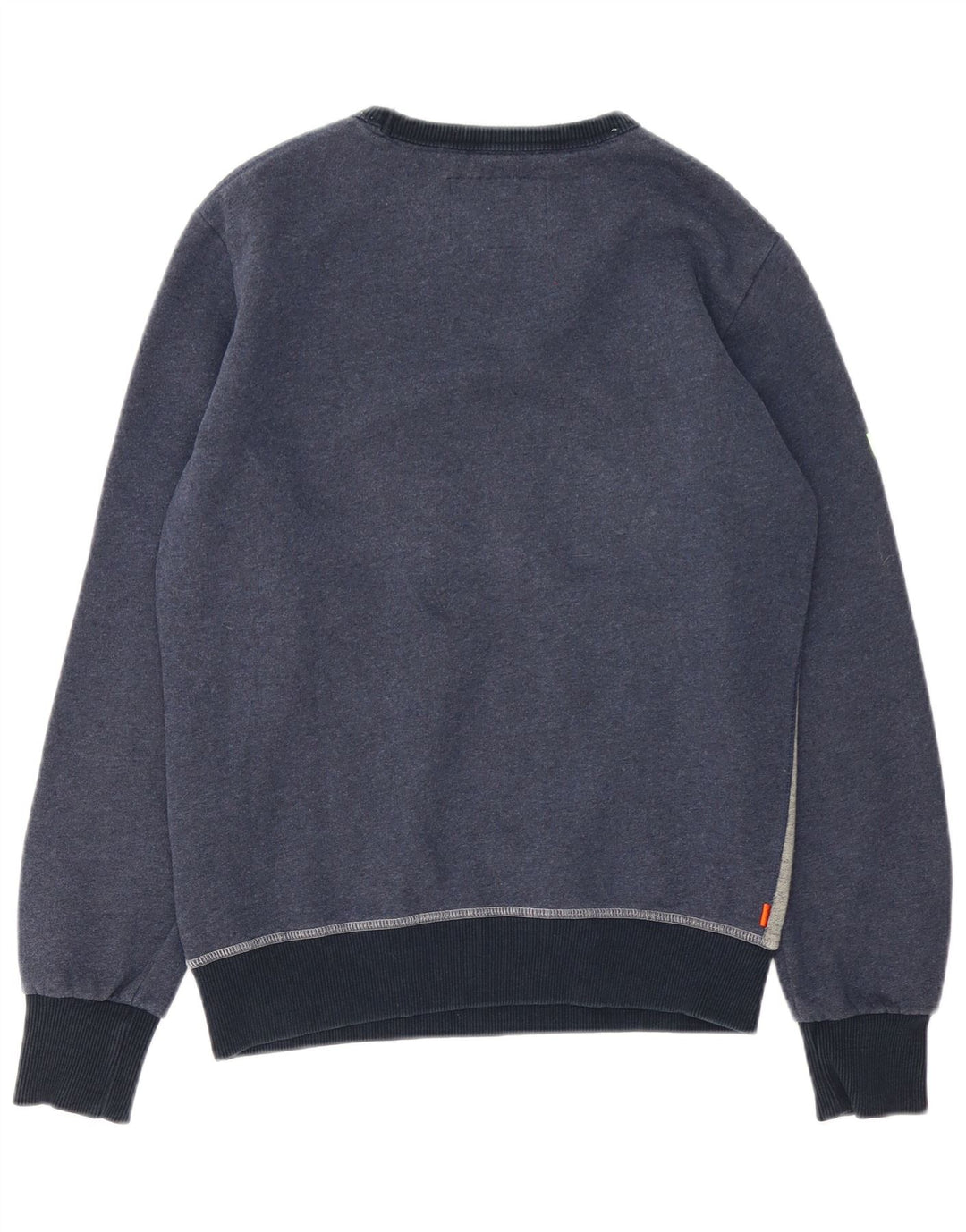 Мужской свитшот с графическим рисунком Superdry, средний темно-синий, хлопок с цветными блоками