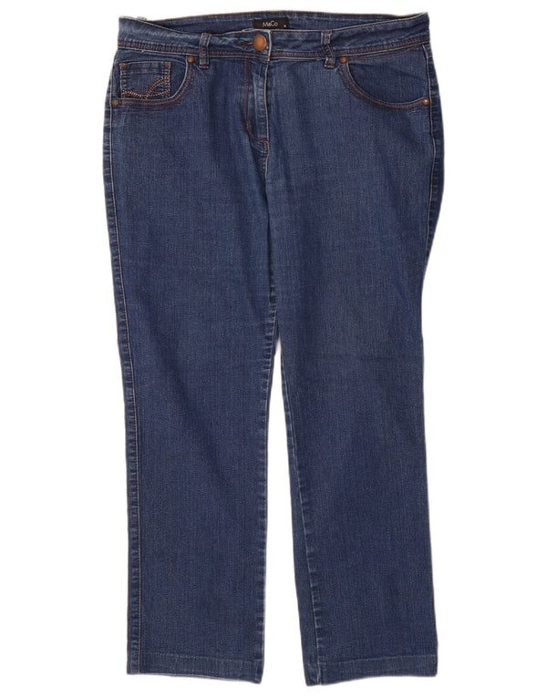 Женские прямые джинсы M&Co UK 14, большие, W32 L28, синие, хлопок
