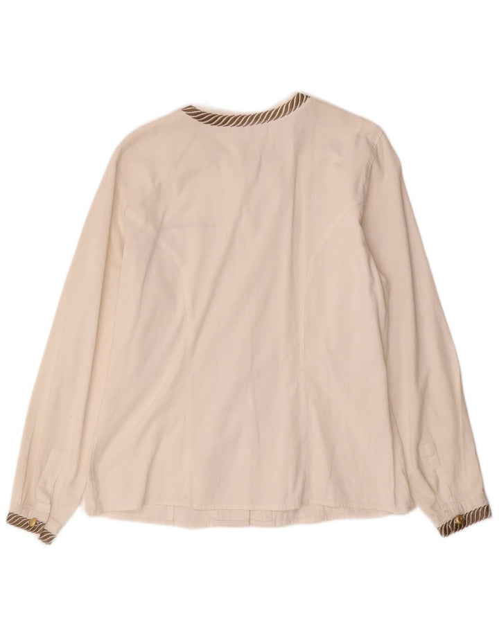 ROCCOBAROCCO Женская рубашка-блузка IT 46, хлопок в большую белую полоску