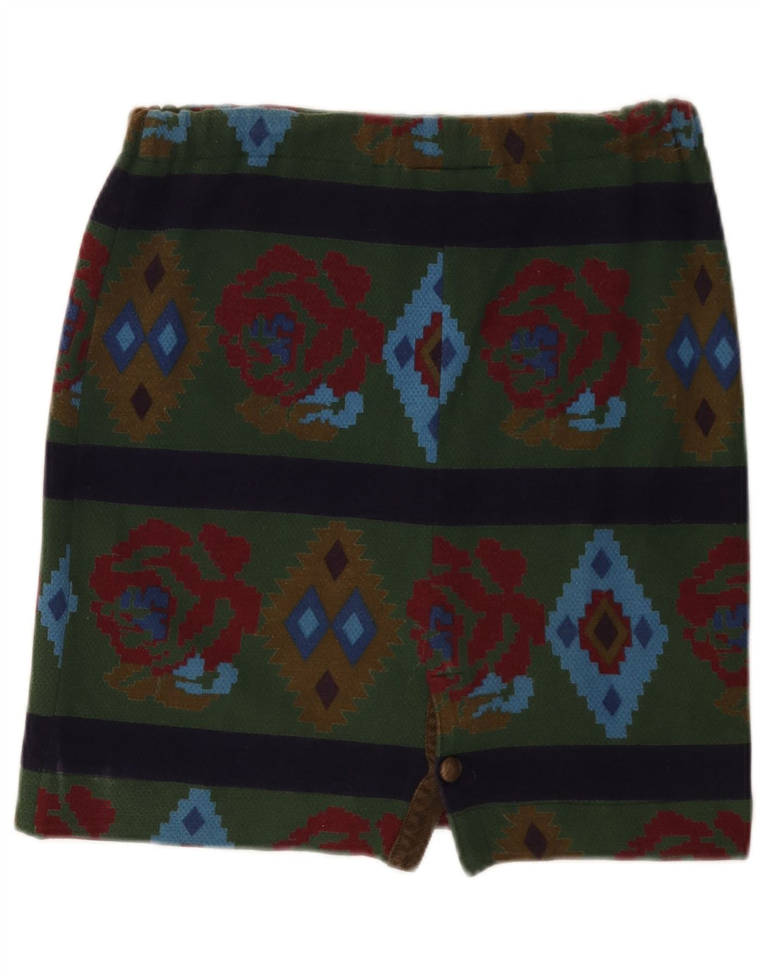 Женская мини-юбка Johnny Lambs IT 44 Medium W30 Зеленая с геометрическим узором Aztec