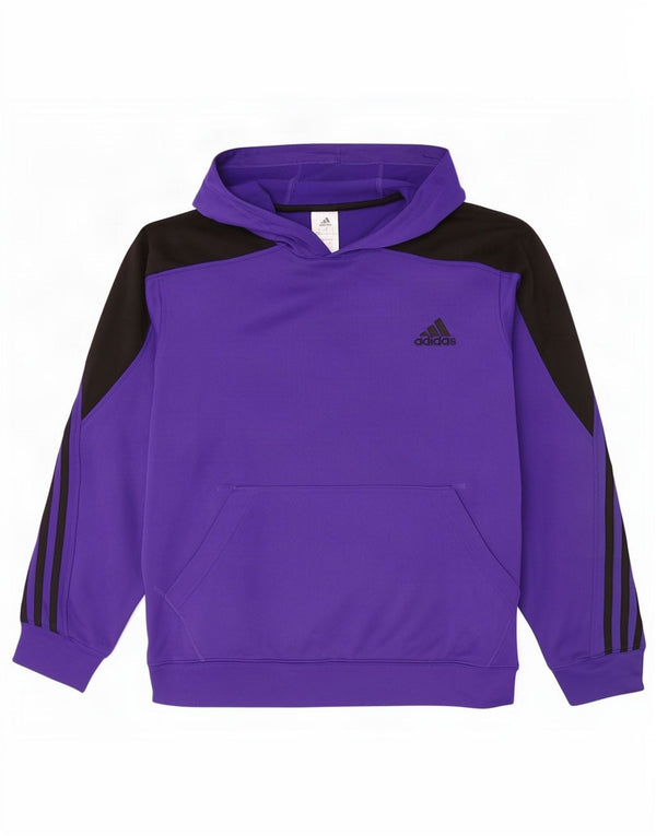Мужской джемпер с капюшоном Adidas большой фиолетовый полиэстер с цветными блоками