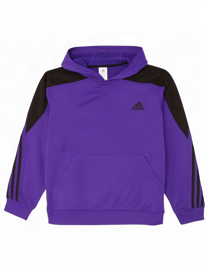 Мужской джемпер с капюшоном Adidas большой фиолетовый полиэстер с цветными блоками