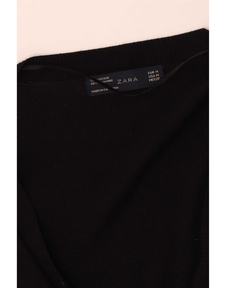 Женский кардиган Zara UK 12, средний черный вискоза