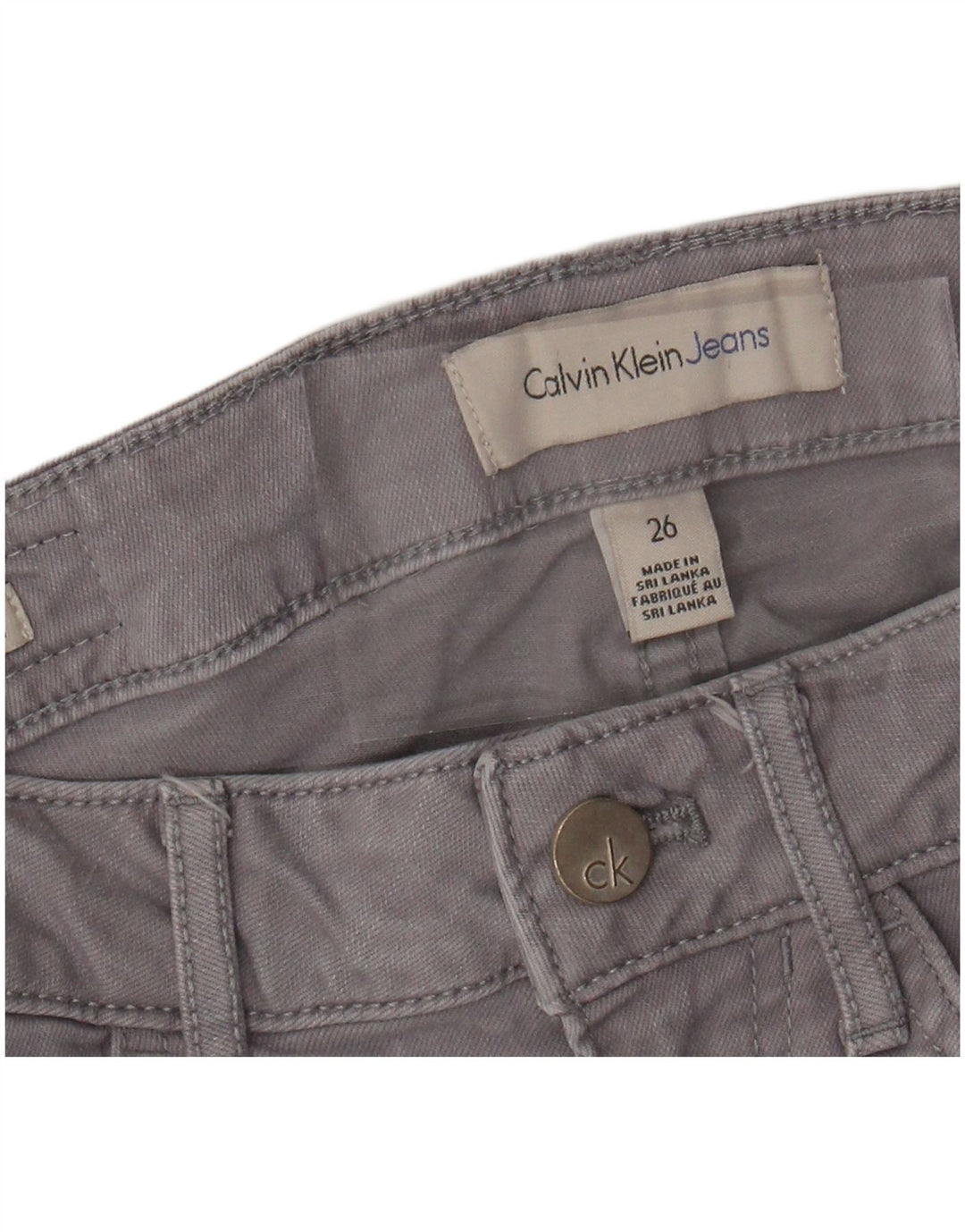 CALVIN KLEIN Женские повседневные узкие брюки W26 L27 Серые