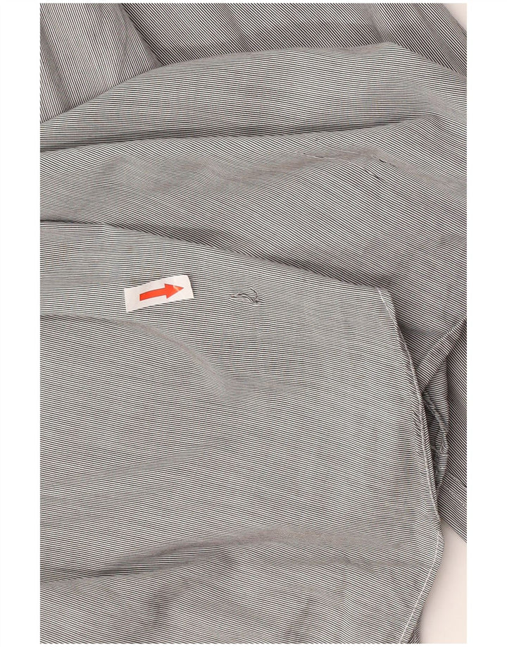 Мужская рубашка приталенного кроя Massimo Dutti XL, хлопковая серая полоска