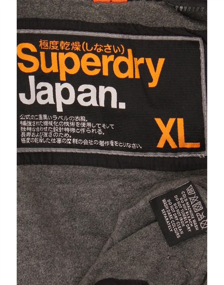 Мужская ветровка SUPERDRY с капюшоном UK 42 XL, черный нейлон