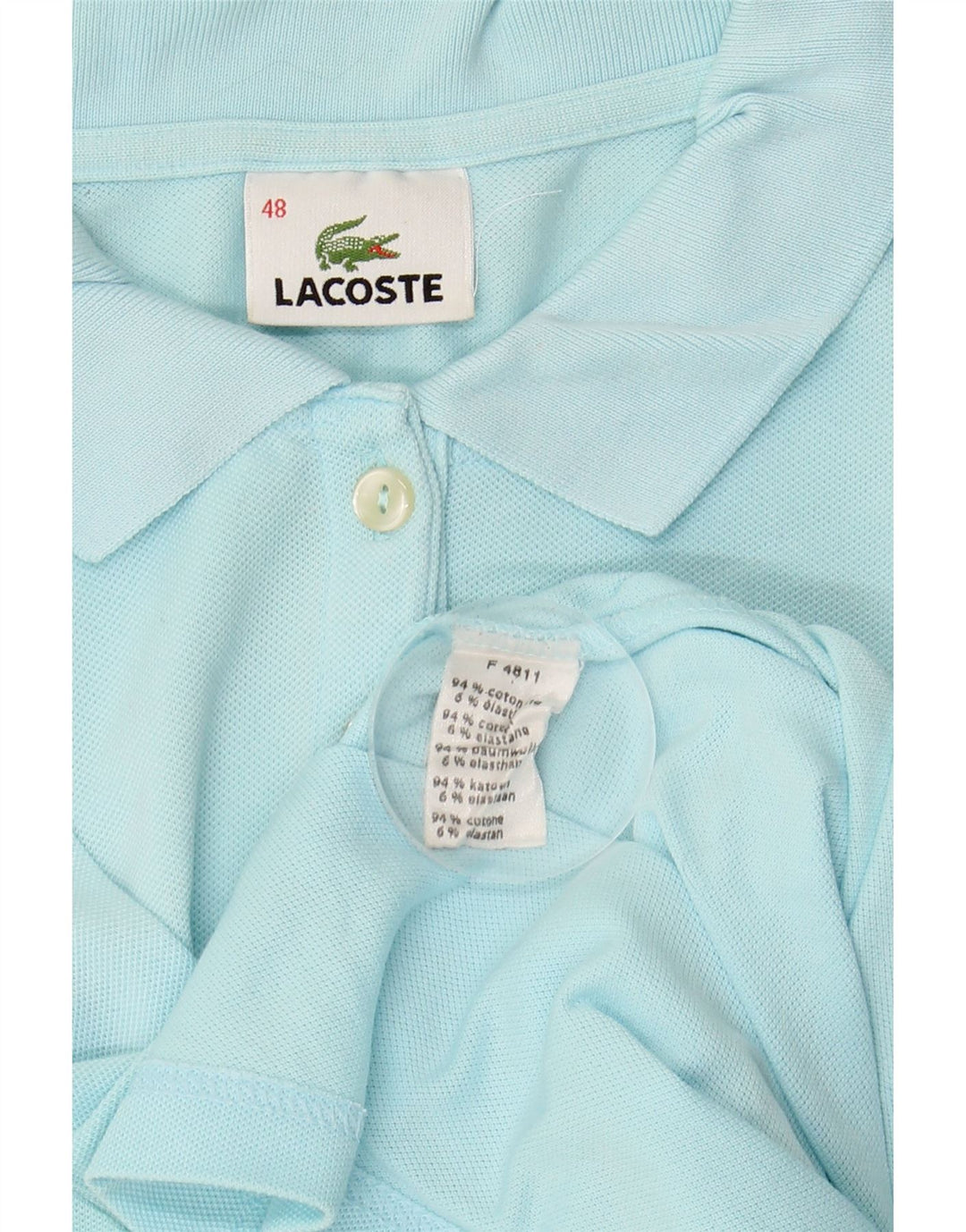 LACOSTE Женская рубашка-поло, размер 48 XL, синяя, хлопок