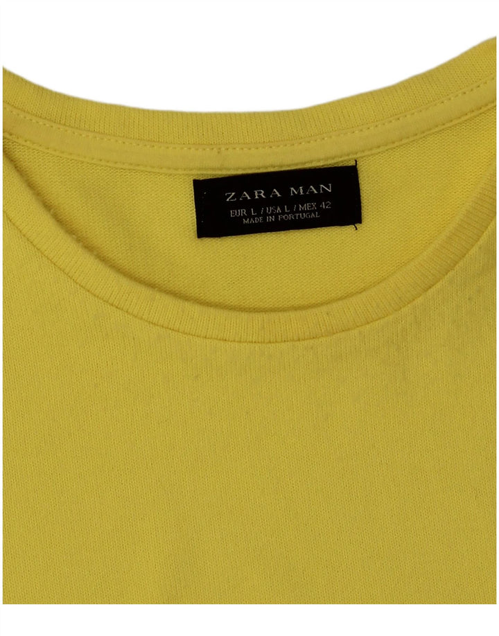Мужская футболка Zara, большой желтый полиэстер