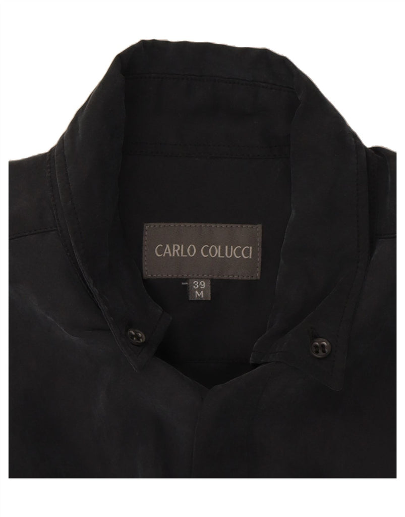 CARLO COLUCCI Mens Short Sleeve Shirt Size 39 Medium Black Rayon Vintage Carlo Colucci and Second-Hand Carlo Colucci from Messina Hembry 