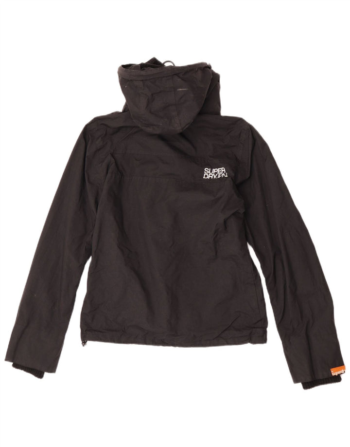 Женская дождевик с капюшоном Superdry UK 12, средний черный нейлон